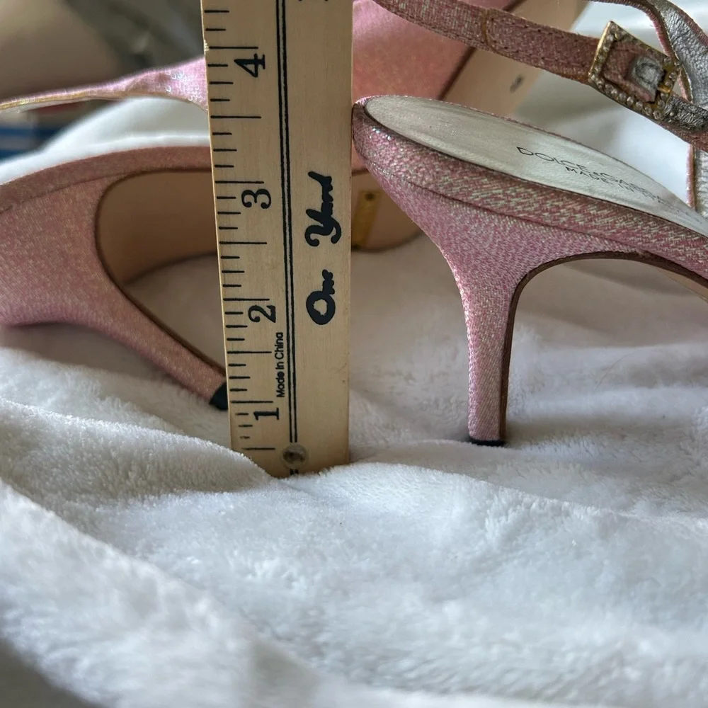 Dolce & Gabbana sling back Pink Glitter Heels - Picture 10 of 10